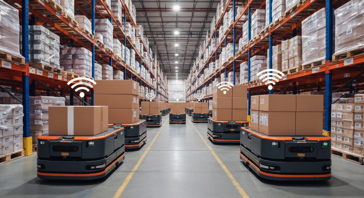 Ultra-reliable wireless communications for AGV, compliant with ISO 3691-4