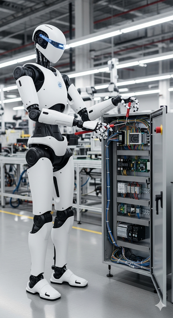 Humanoid robot using a deterministic wireless network for haptic feedback